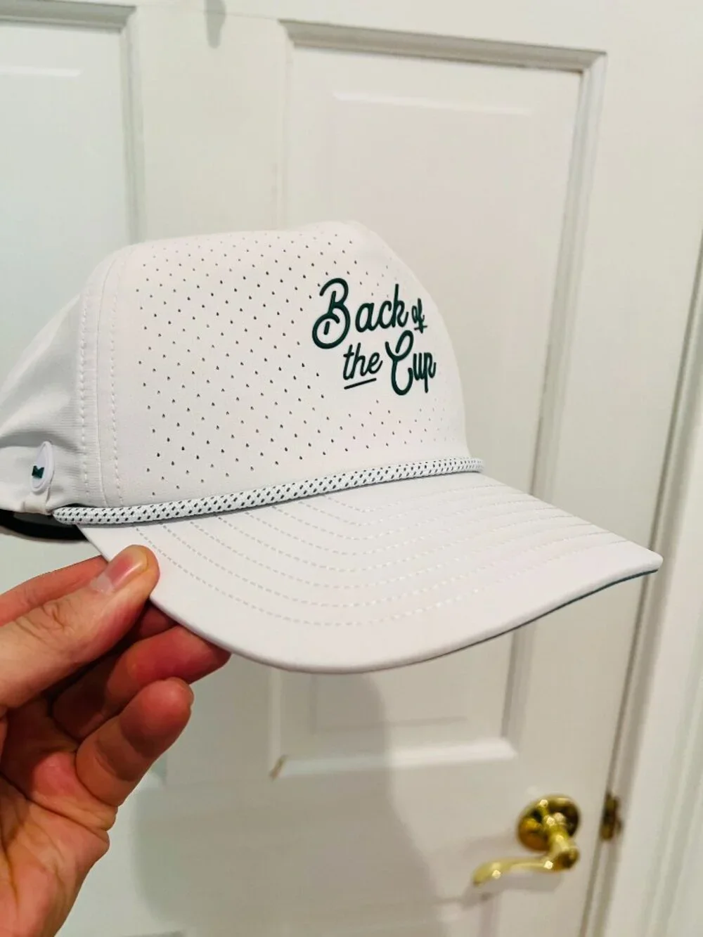 UNWORN Melin Coronado BACK OF THE CUP Hydro Golf Links Snapback Rope Hat White